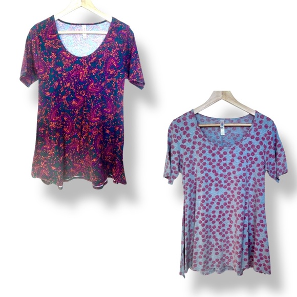 4/$20 LuLaRoe - XS - SET OF 2 - Perfect Tee Tops – Paisley & Polka Dot Prints - Picture 1 of 6